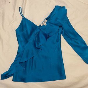 Diane Von Furstenberg Blue Satin top